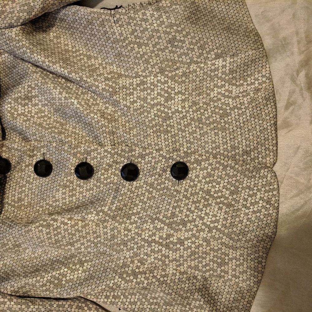 Gold Ruffle Top Blazer - Picture 4 of 5